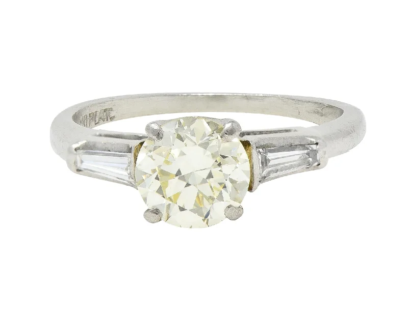Fashion-Forward Jewelry At Incredible Prices 1950s Mid Century 1.50 CTW Transitional Diamond Platinum Three Stone Vintage Engagement Ring Fashion-Forward Jewelry At Incredible Prices 1950s Mid Century 1.50 CTW Transitional Diamond Platinum Three Stone Vintage Engagement Ring