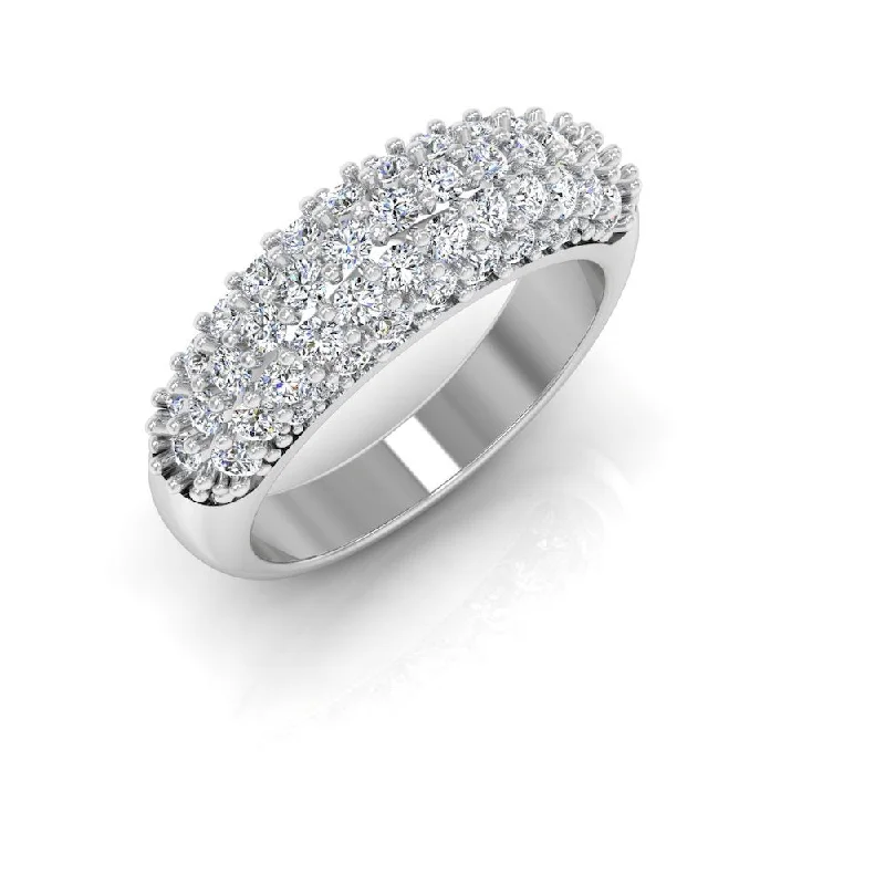 Shop Fine Jewelry With Exclusive Savings 3-Row Pave Moissanite Engagement Ring