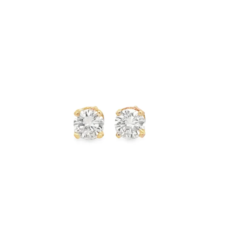 The Perfect Jewelry Piece At The Perfect Price .80 CTW Diamond Stud Earrings in Yellow Gold