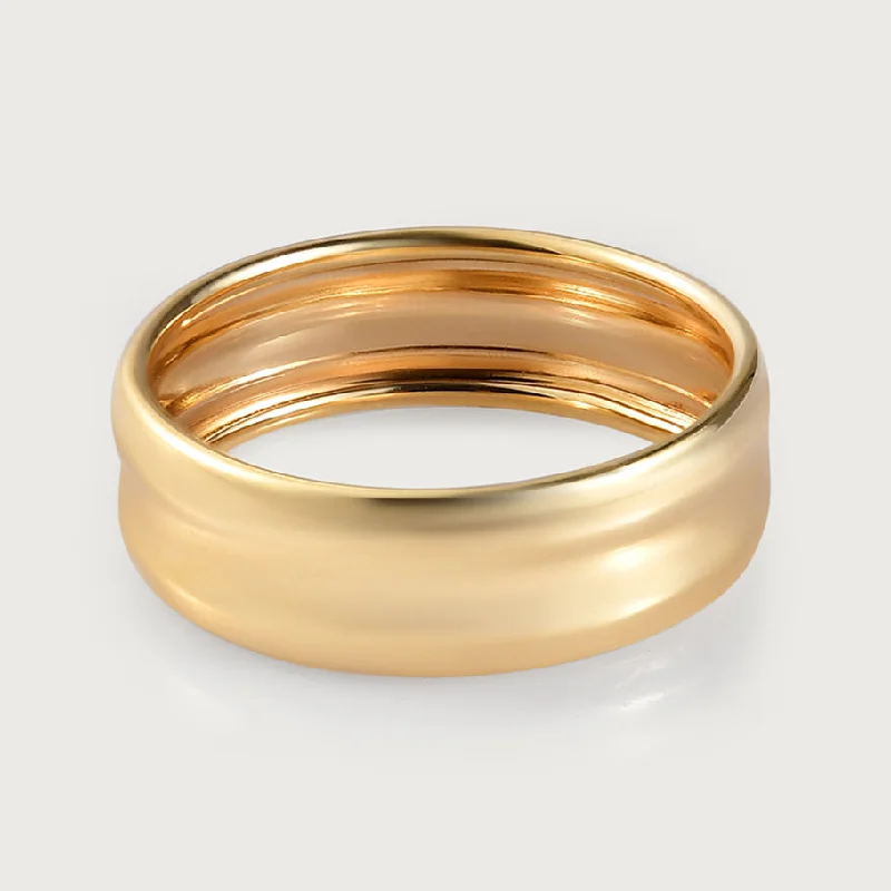 Luxury Jewelry Now At Special Promotional Rates 9K Gold 6mm Wide Band Ring
