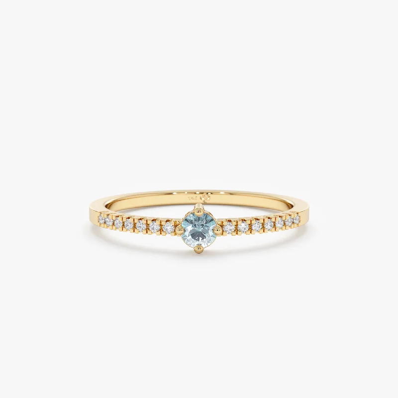 Flash Deals On Fine Jewelry – Shop Before It's Gone Diamond and Aquamarine Engagement Ring, Angela