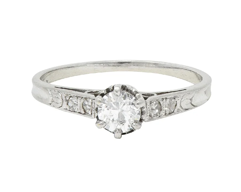 Best-Selling Jewelry Now Available At Special Deals Art Deco Old Mine Cut Diamond Platinum Tulip Vintage Engagement Ring Best-Selling Jewelry Now Available At Special Deals Art Deco Old Mine Cut Diamond Platinum Tulip Vintage Engagement Ring