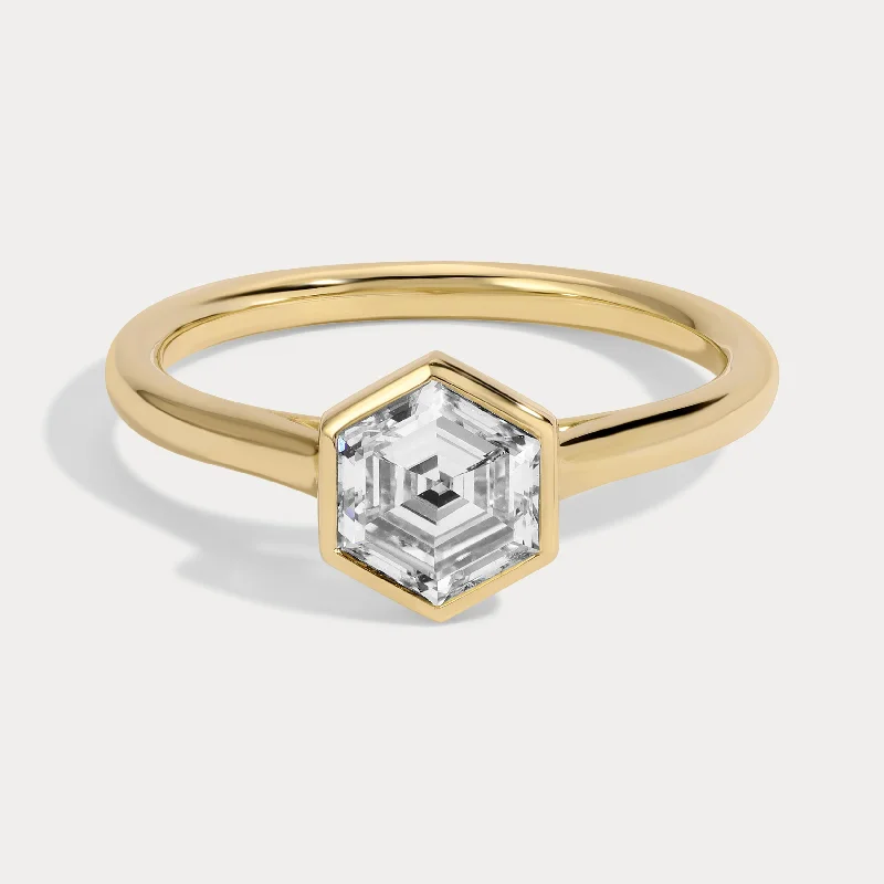 Limited-Time Offer On Elegant Jewelry Pieces Camila - 1.01ct Hexagon Cut Lab Grown Diamond Bezel Ring Limited-Time Offer On Elegant Jewelry Pieces Camila - 1.01ct Hexagon Cut Lab Grown Diamond Bezel Ring