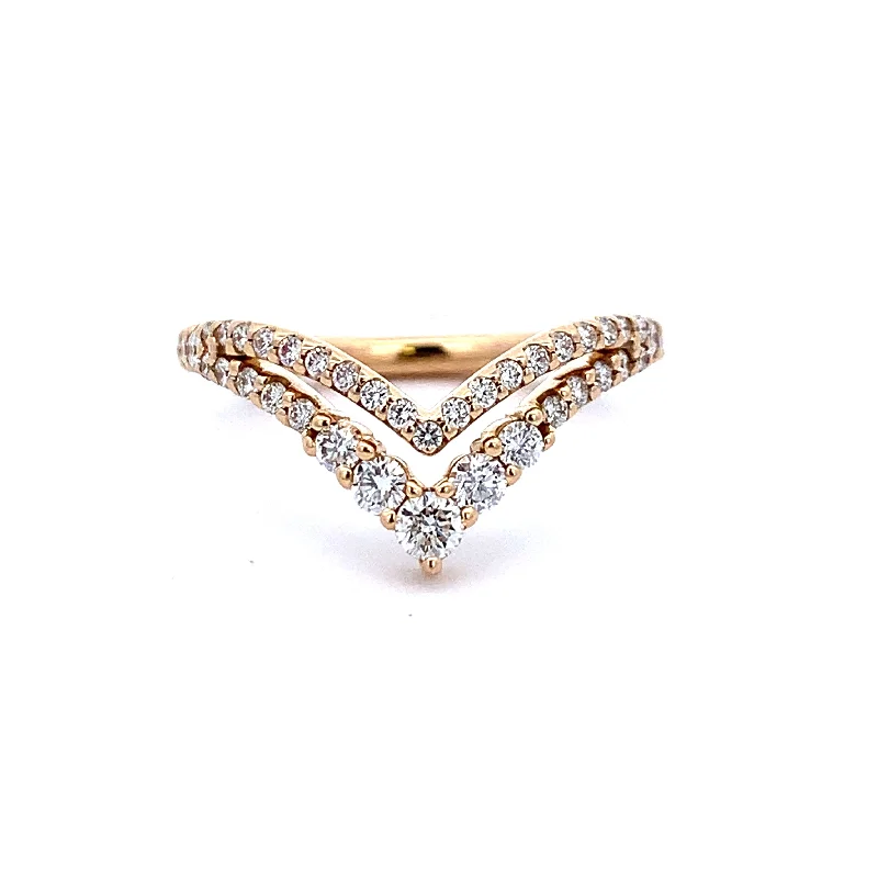 Seasonal Jewelry Sale – Upgrade Your Collection Chevron Style Diamond Band in Yellow Gold
