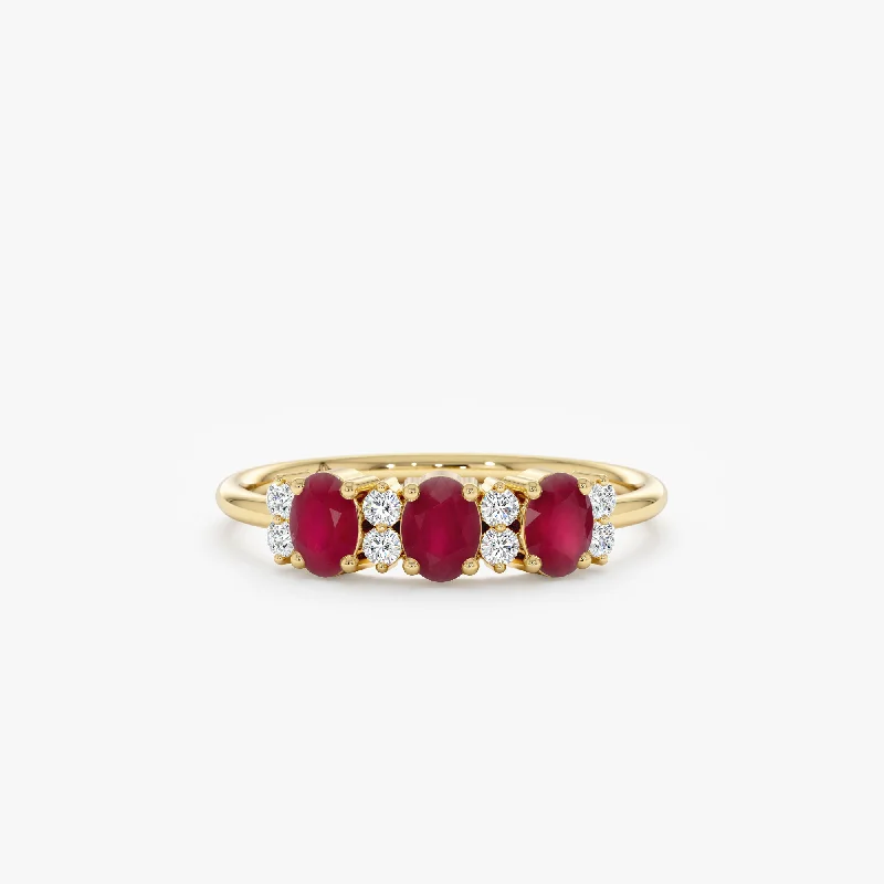 Sparkle In Style With Our Best Jewelry Deals Diamond and Oval Ruby Ring, Blair
