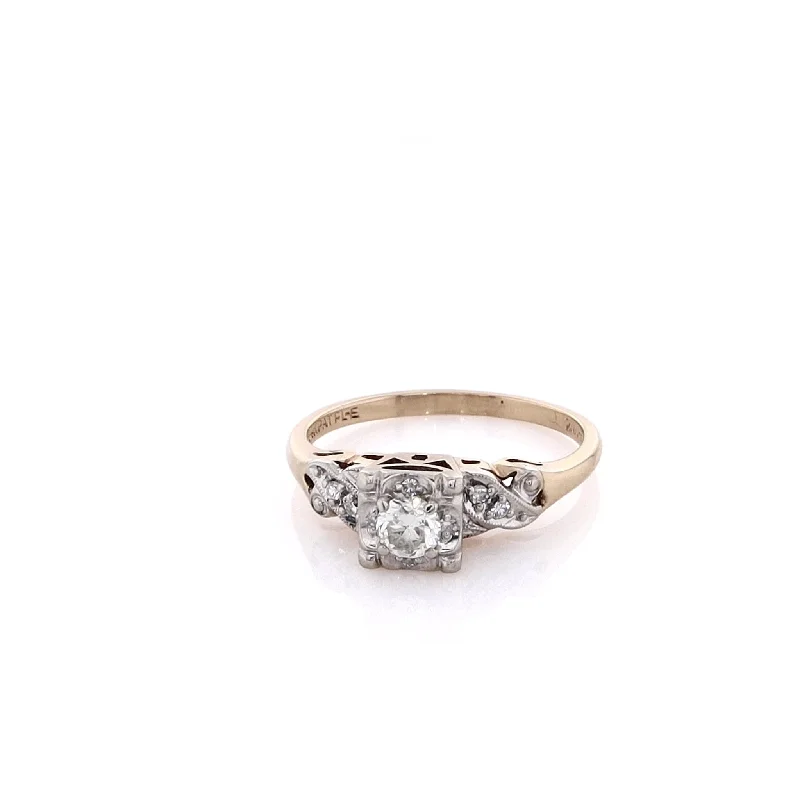 Save On Luxury Jewelry Pieces – Limited-Time Offers Estate 14 Karat Two-Tone Antique Milgrain Swirl Design Diamond Engagement Ring Save On Luxury Jewelry Pieces – Limited-Time Offers Estate 14 Karat Two-Tone Antique Milgrain Swirl Design Diamond Engagement Ring