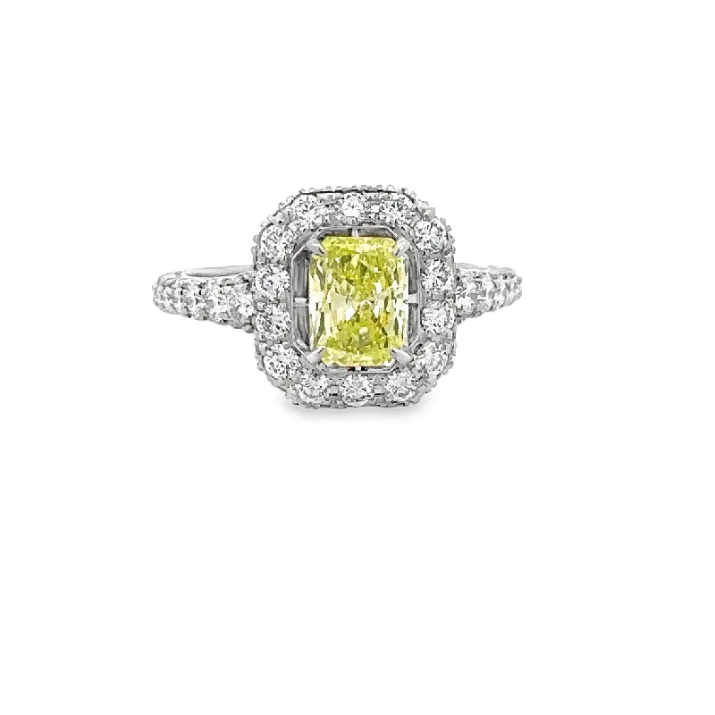 Get Your Favorite Jewelry At The Best Price Fancy Yellow 1.02 ct. Cushion Cut Diamond Ring in Platinum Get Your Favorite Jewelry At The Best Price Fancy Yellow 1.02 ct. Cushion Cut Diamond Ring in Platinum