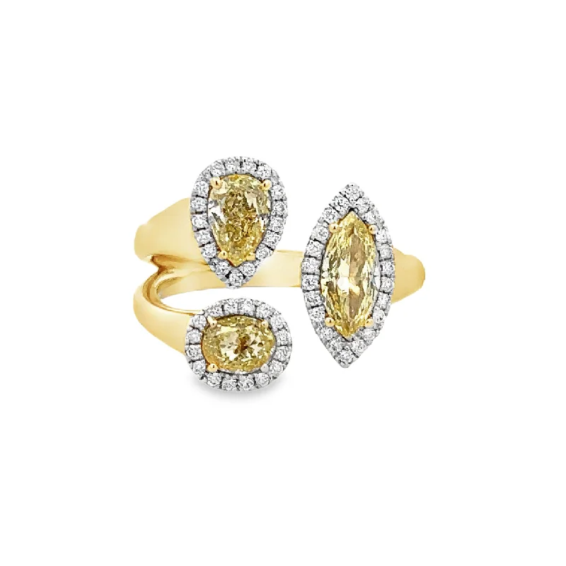 Premium Jewelry Now Available At Special Discounts Fancy Yellow Diamond Bypass Style Ring in Yellow Gold Premium Jewelry Now Available At Special Discounts Fancy Yellow Diamond Bypass Style Ring in Yellow Gold