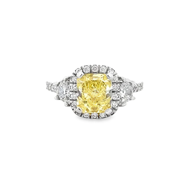 Shop Dazzling Jewelry At The Best Prices GIA Fancy Intense Yellow Radiant Cut Diamond Ring in White Gold Shop Dazzling Jewelry At The Best Prices GIA Fancy Intense Yellow Radiant Cut Diamond Ring in White Gold