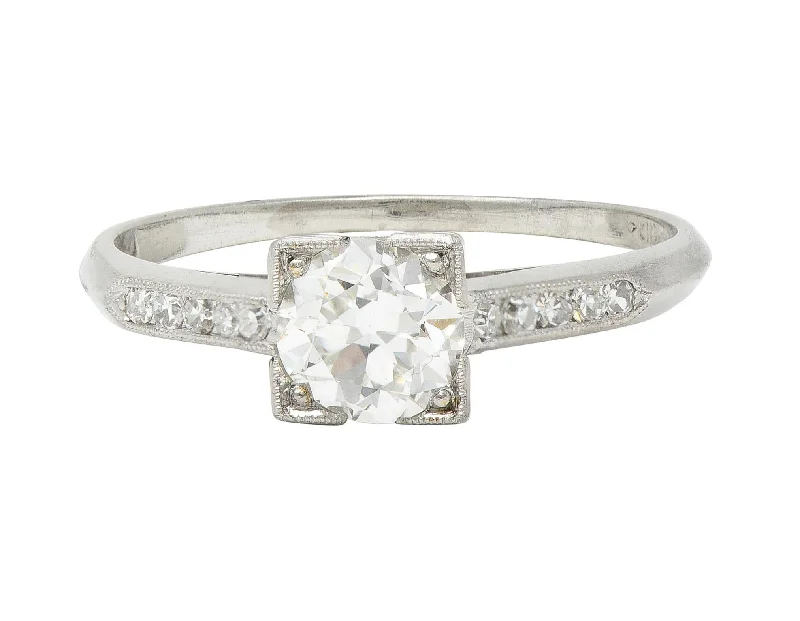 Discounted Jewelry For A Glamorous Look W.J. Harber Co. Mid-Century 0.76 CTW Old European Diamond Platinum Vintage Engagement Ring