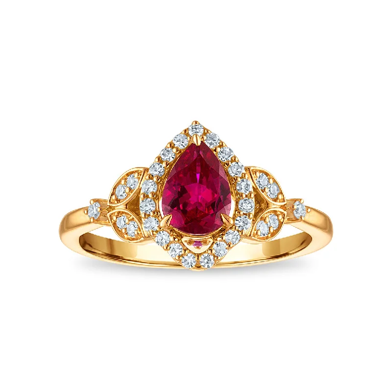 Best Jewelry Deals – Shop Premium Pieces At Great Prices LoveSong EcoLove Pear Ruby and Lab Grown Diamond Halo Ring in 10KT Yellow Gold Best Jewelry Deals – Shop Premium Pieces At Great Prices LoveSong EcoLove Pear Ruby and Lab Grown Diamond Halo Ring in 10KT Yellow Gold