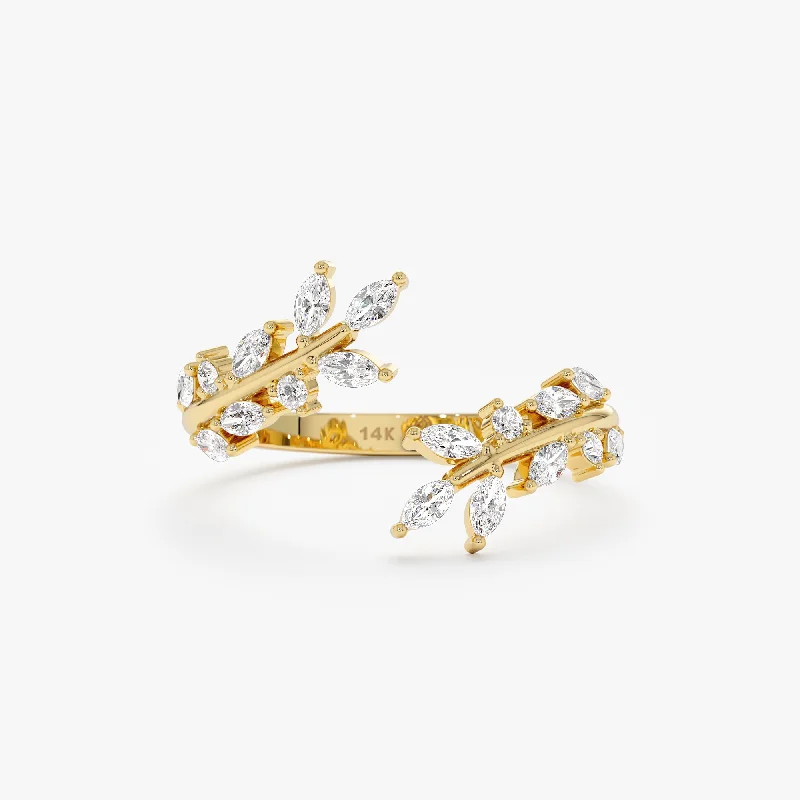 Affordable Glamour – Must-Have Jewelry At Special Rates Marquise Diamond Open Leaf Ring, Zuna Affordable Glamour – Must-Have Jewelry At Special Rates Marquise Diamond Open Leaf Ring, Zuna