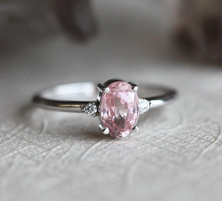 Glamorous Jewelry, Glamorous Deals – Shop Now Darra Peach Sapphire Diamond Ring