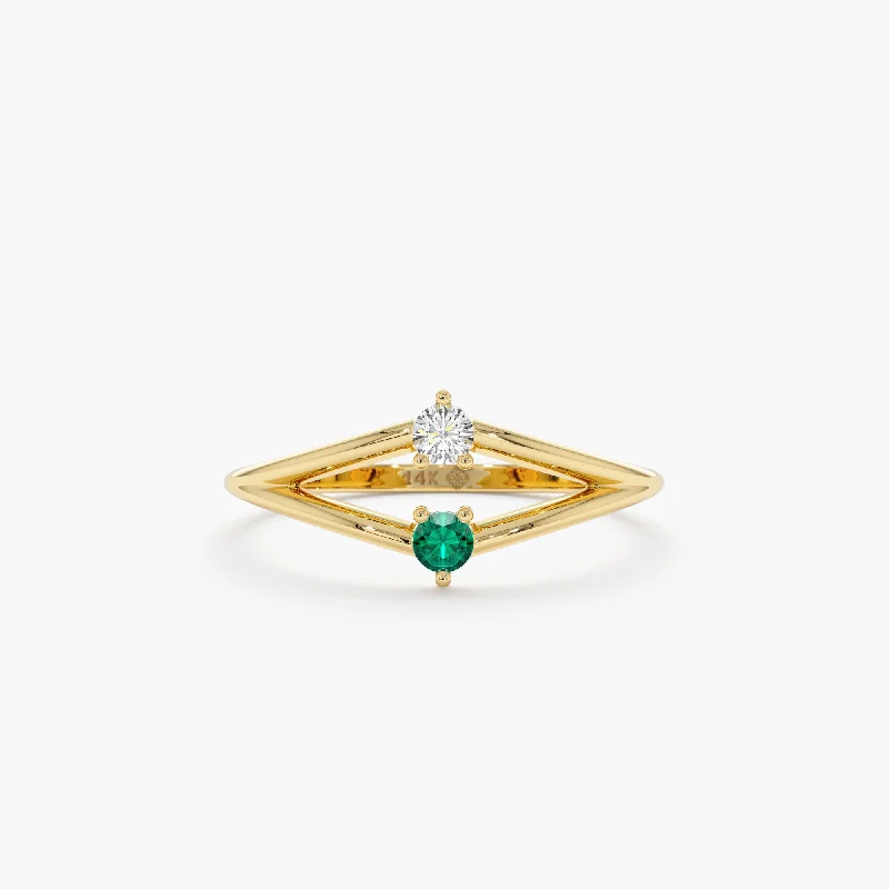 Shop Elegant Jewelry At Unbeatable Prices Petite Emerald and Diamond Ring, Lorelei