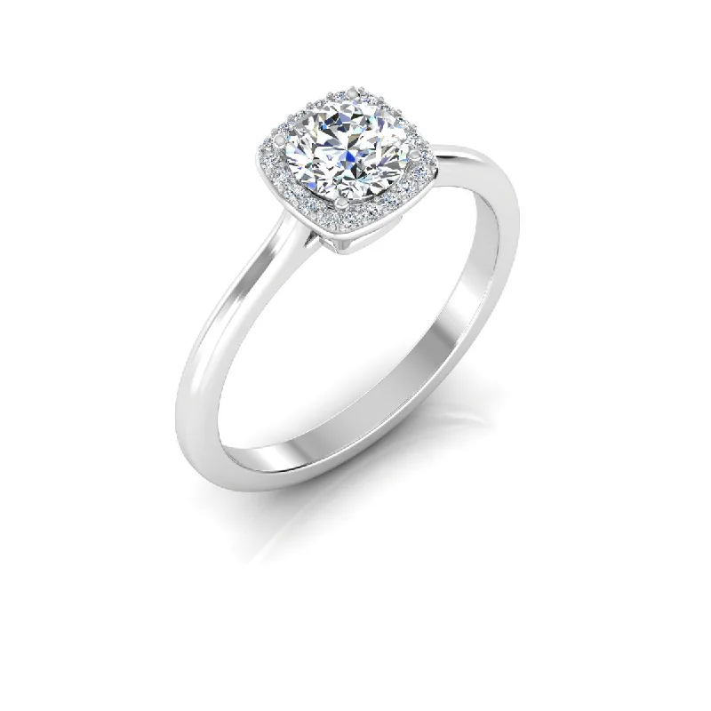 Flash Sale On Stunning Jewelry – Limited Stock Available Petite Halo Brilliant Cut Moissanite Engagement Ring Flash Sale On Stunning Jewelry – Limited Stock Available Petite Halo Brilliant Cut Moissanite Engagement Ring