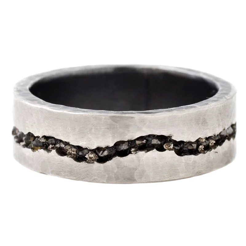 Exclusive Online Jewelry Sale – Don't Wait Platinum Black Diamond Fissure Band