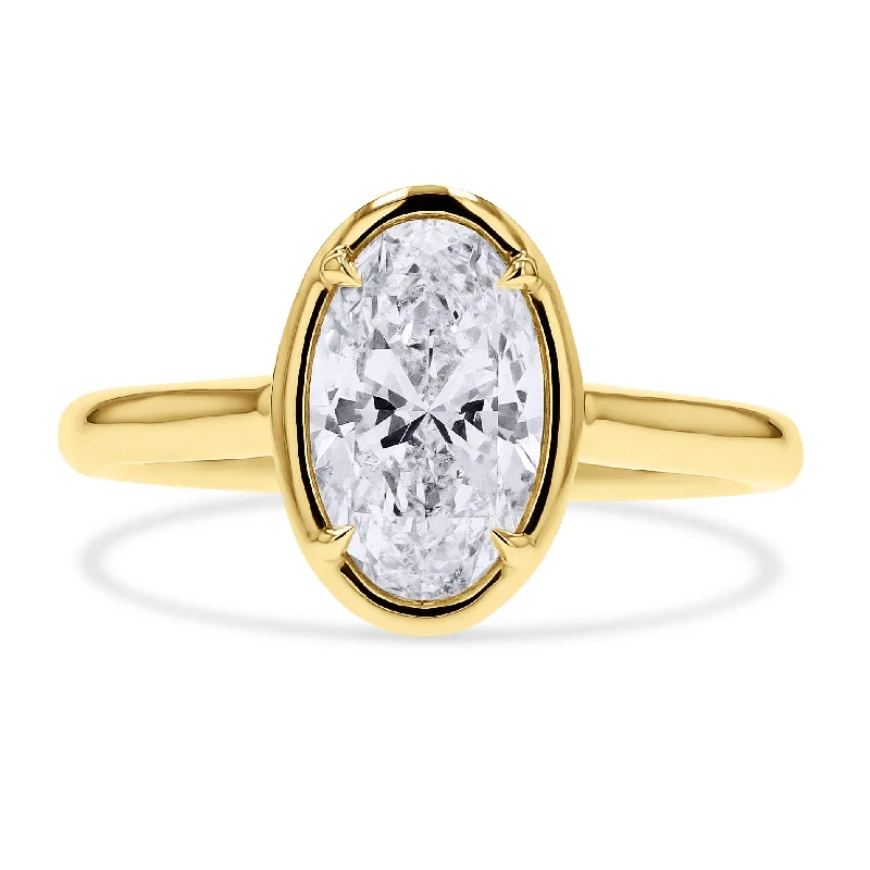 Unmissable Jewelry Clearance – Final Reductions Rahaminov Bezel-Set Oval Diamond Engagement Ring Unmissable Jewelry Clearance – Final Reductions Rahaminov Bezel-Set Oval Diamond Engagement Ring