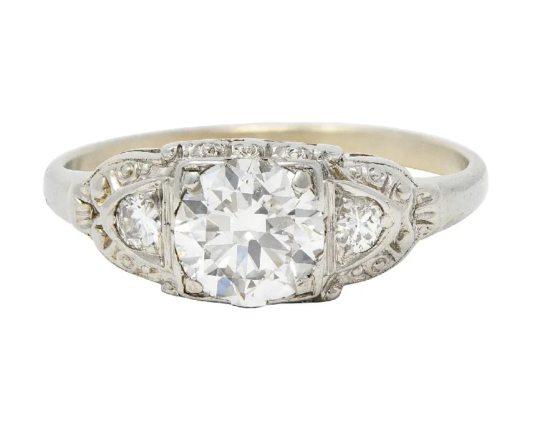 Fashion-Forward Jewelry At Incredible Prices Retro 0.95 CTW Transitional Diamond 14 Karat White Gold Vintage Engagement Ring Fashion-Forward Jewelry At Incredible Prices Retro 0.95 CTW Transitional Diamond 14 Karat White Gold Vintage Engagement Ring