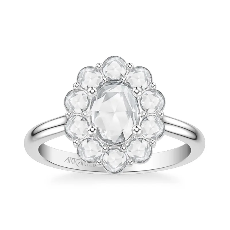 Huge Savings On Timeless Jewelry Collections Diamond Scalloped Halo Rosecut Engagement Ring