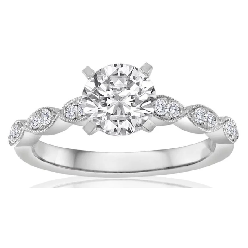 Get The Jewelry You Love At A Price You Love Round Diamond Pave Milgrain Engagement Ring Setting Get The Jewelry You Love At A Price You Love Round Diamond Pave Milgrain Engagement Ring Setting