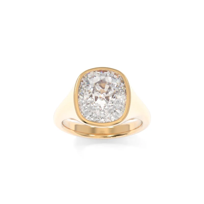 Customized Silver Jewelry For Unique Style Sculpted Signet Ring Elongated Cushion