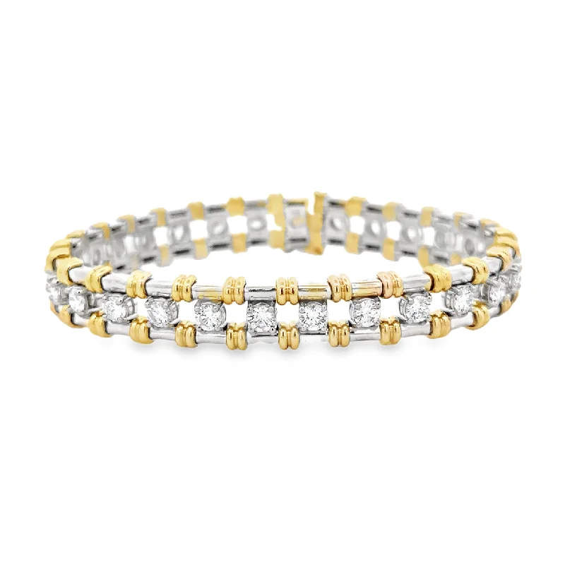 Shop Jewelry That Shines Without The High Price Two Tone Diamond Bracelet in 18k Gold
