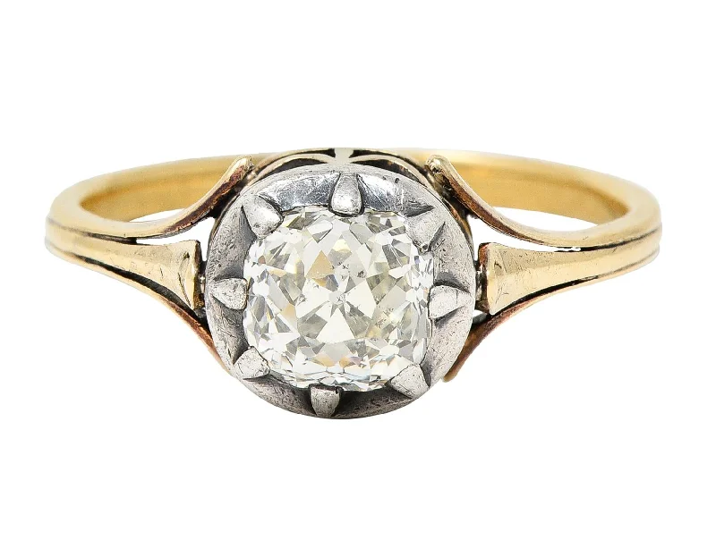Shop Jewelry That Shines Without The High Price Victorian Old Mine Cut Diamond 14K Yellow Gold Silver Antique Engagement Ring Shop Jewelry That Shines Without The High Price Victorian Old Mine Cut Diamond 14K Yellow Gold Silver Antique Engagement Ring