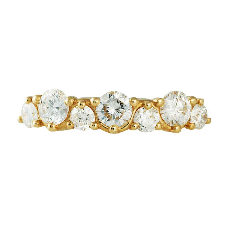 Last Chance To Grab Your Favorite Jewelry At A Discount Wave Diamond Band with Seven Brilliant Cut Diamonds
