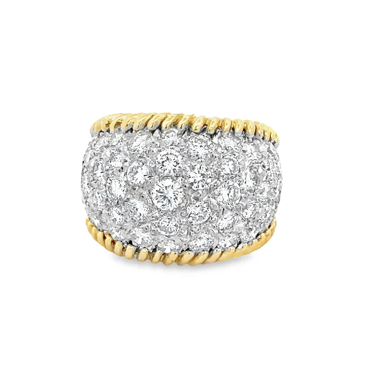 Shop Stylish Jewelry Now And Save Big Wide 7.0 CTW Pave Set Diamond Band in 18k Gold Shop Stylish Jewelry Now And Save Big Wide 7.0 CTW Pave Set Diamond Band in 18k Gold