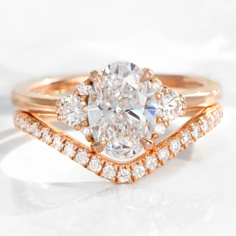 Exclusive Jewelry Offers – Sparkle For Less 2.0 Ct. Oval Lab Diamond 3 Stone Ring Set w/ Contour Wedding Band in Flora Setting Exclusive Jewelry Offers – Sparkle For Less 2.0 Ct. Oval Lab Diamond 3 Stone Ring Set w/ Contour Wedding Band in Flora Setting