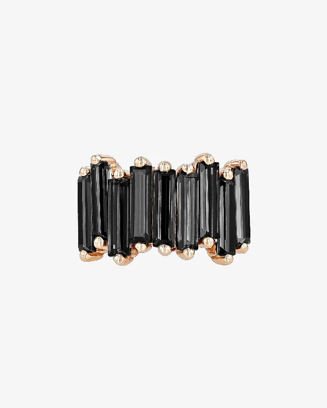 High-Quality Gemstone Jewelry For Special Occasions Amalfi Black Night Quartz Stacker Half Band High-Quality Gemstone Jewelry For Special Occasions Amalfi Black Night Quartz Stacker Half Band
