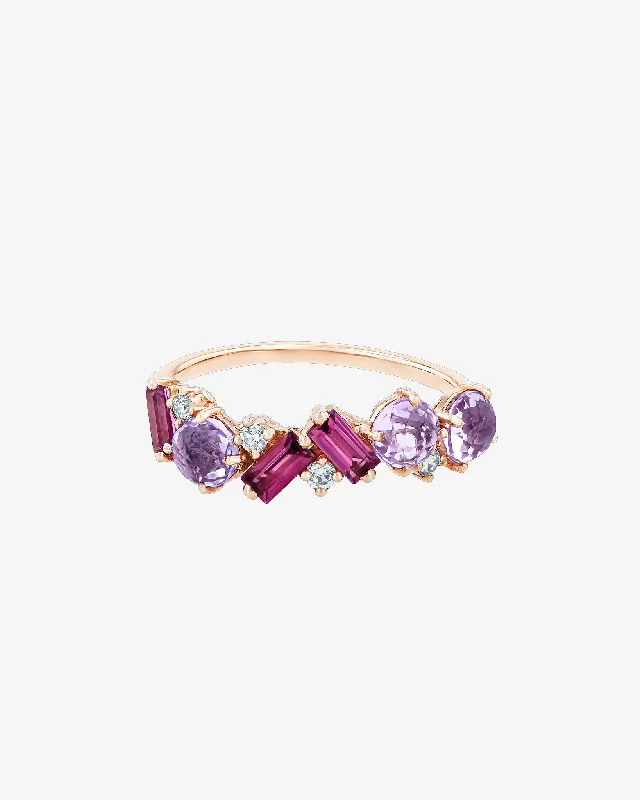 Luxury Handcrafted Jewelry For Elegant Looks Amalfi Blend Purple Mix Half Band