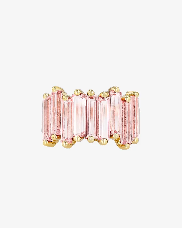 Elegant Rose Gold Jewelry For A Stylish Touch Amalfi Morganite Topaz Stacker Half Band