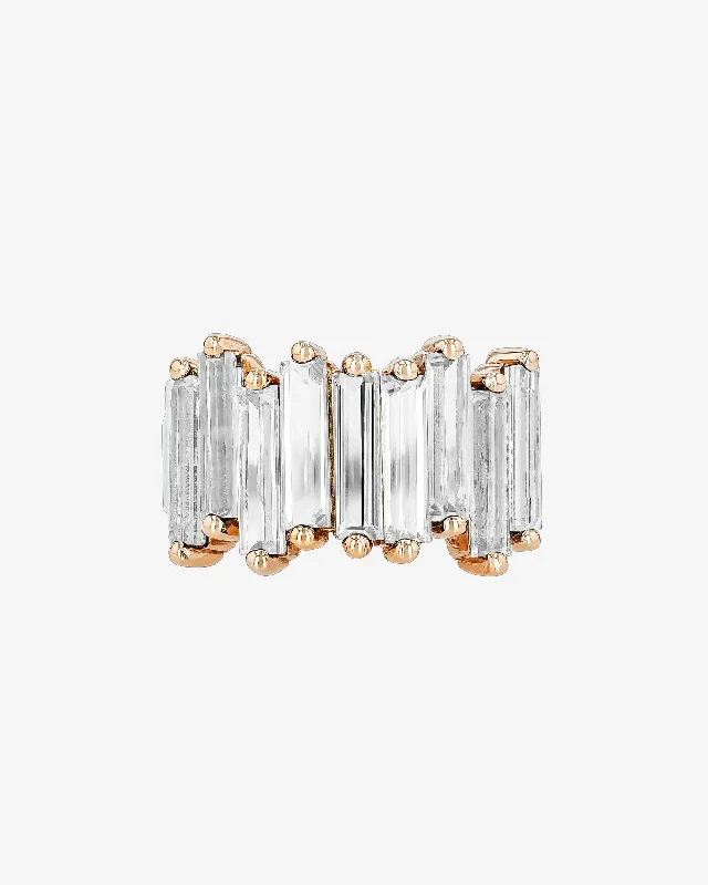 Dainty Floral Jewelry For Feminine Elegance Amalfi White Topaz Stacker Half Band