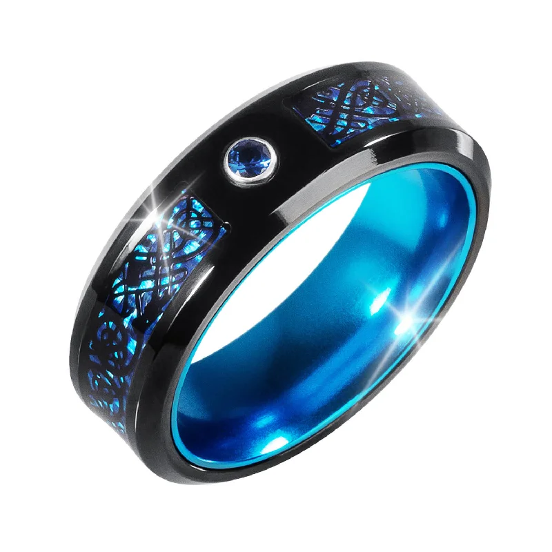 Premium Diamond Jewelry For Unforgettable Moments Blaze Blue Band Men's Ring