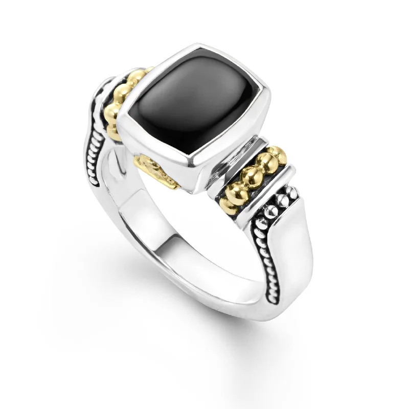 Trendy And Classic Jewelry Now At Reduced Prices Caviar Color Bezel-Set Onyx Ring
