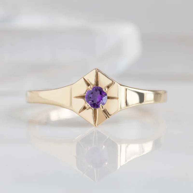 Exclusive Jewelry Sale – Limited-Time Discounts Custom Amethyst Birthstone Signet Ring | 10K Yellow Gold Exclusive Jewelry Sale – Limited-Time Discounts Custom Amethyst Birthstone Signet Ring | 10K Yellow Gold