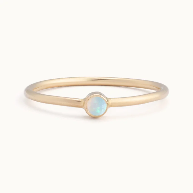 Affordable Luxury Jewelry For Every Occasion Custom Opal Birthstone Stacking Ring | 10K Yellow Gold Affordable Luxury Jewelry For Every Occasion Custom Opal Birthstone Stacking Ring | 10K Yellow Gold