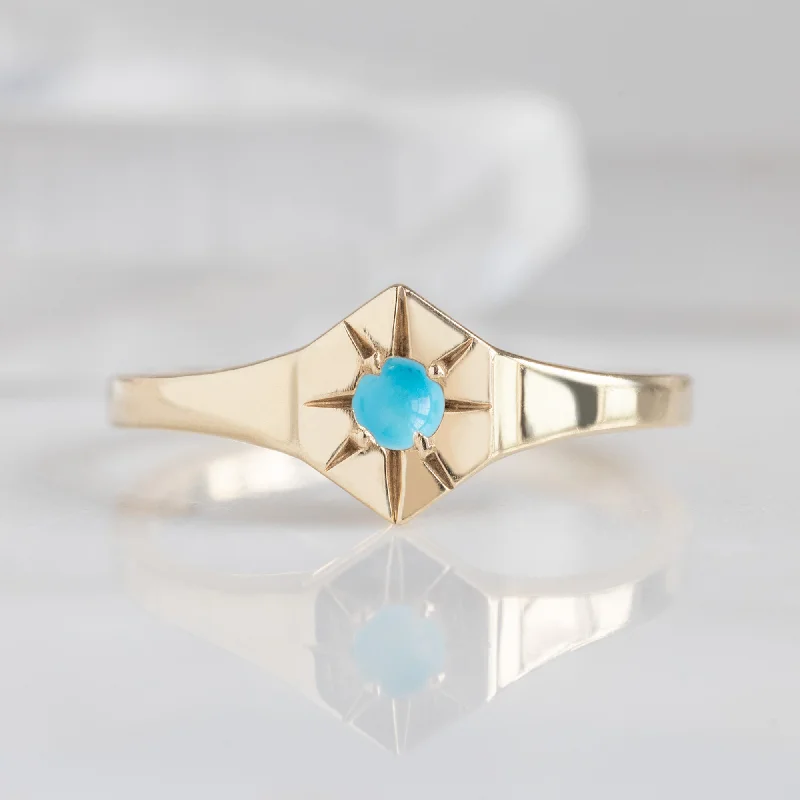 Limited-Stock Jewelry Clearance – Grab Your Favorites Now Custom Turquoise Birthstone Signet Ring | 10K Yellow Gold Limited-Stock Jewelry Clearance – Grab Your Favorites Now Custom Turquoise Birthstone Signet Ring | 10K Yellow Gold