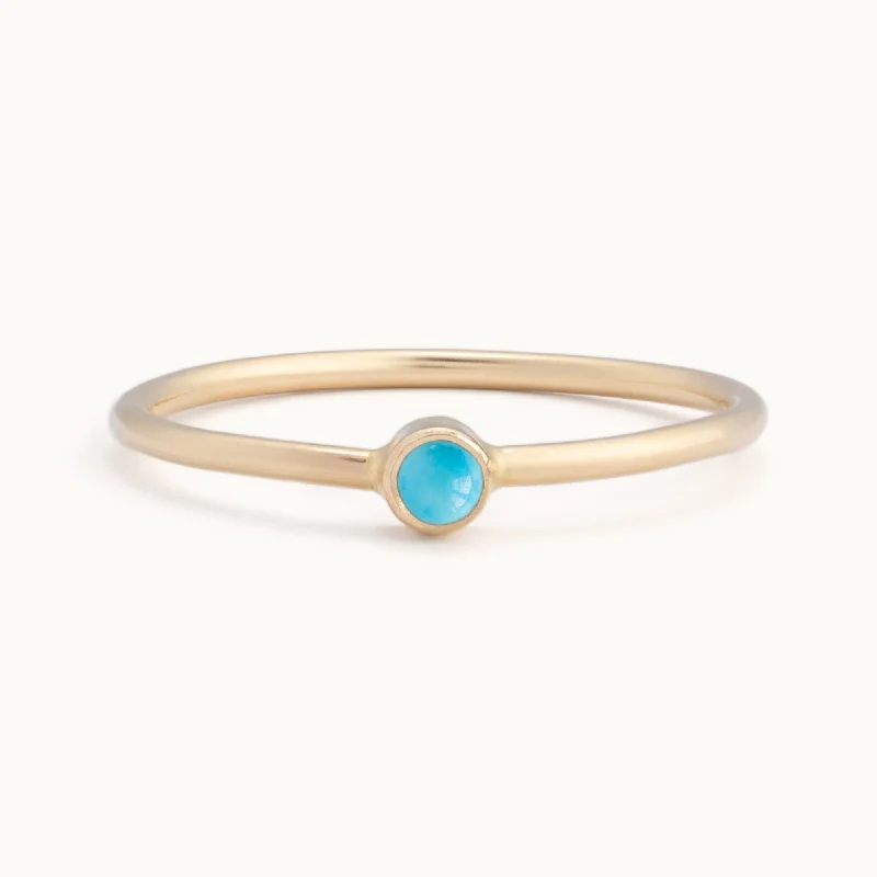Discounted Jewelry For A Glamorous Look Custom Turquoise Birthstone Stacking Ring | 10K Yellow Gold Discounted Jewelry For A Glamorous Look Custom Turquoise Birthstone Stacking Ring | 10K Yellow Gold