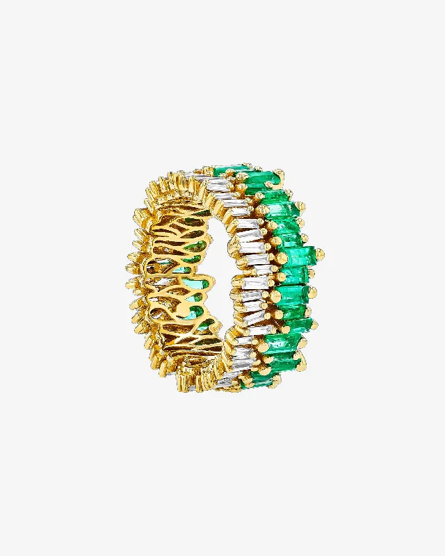 Exclusive Gemstone Jewelry Markdowns – Shop Now Double Stack Emerald Eternity Band