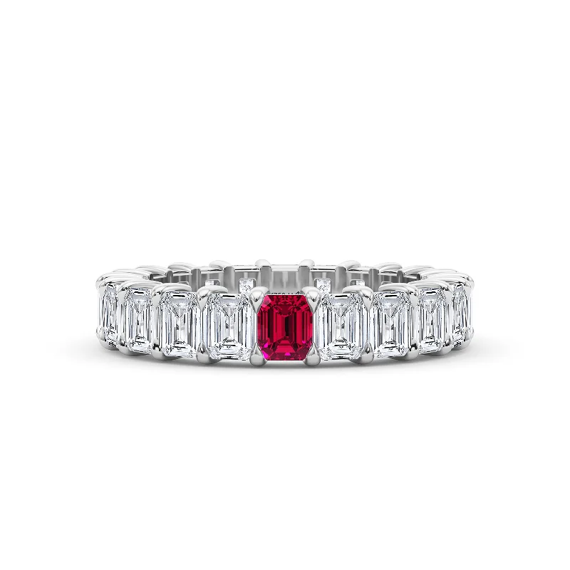 Breathtaking Jewelry, Breathtaking Prices Emerald Cut Diamond & Birthstone Eternity Band Breathtaking Jewelry, Breathtaking Prices Emerald Cut Diamond & Birthstone Eternity Band