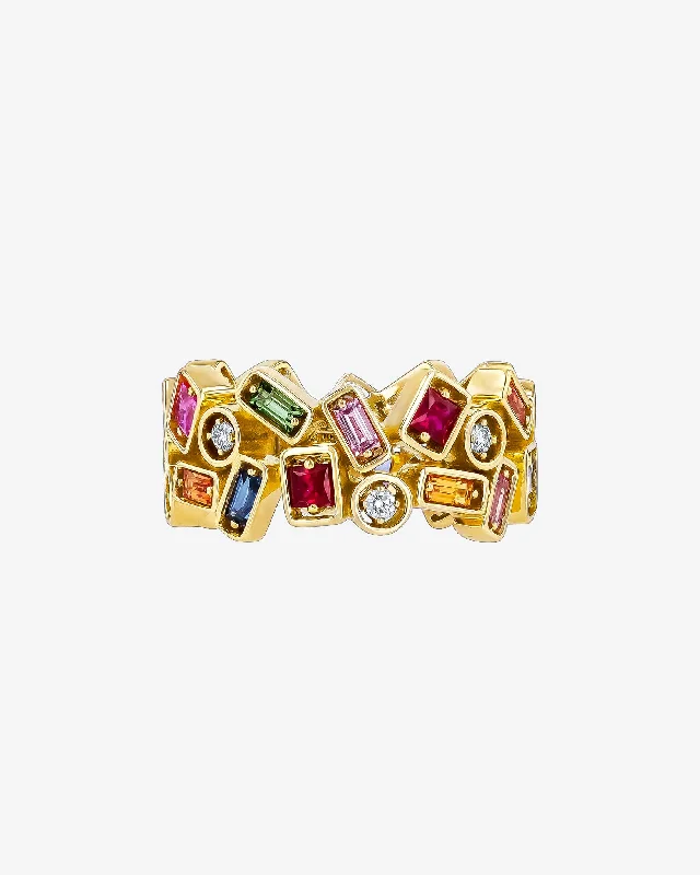 Shop Trending Jewelry With Exclusive Savings Inlay Double Row Rainbow Sapphire Eternity Band Shop Trending Jewelry With Exclusive Savings Inlay Double Row Rainbow Sapphire Eternity Band