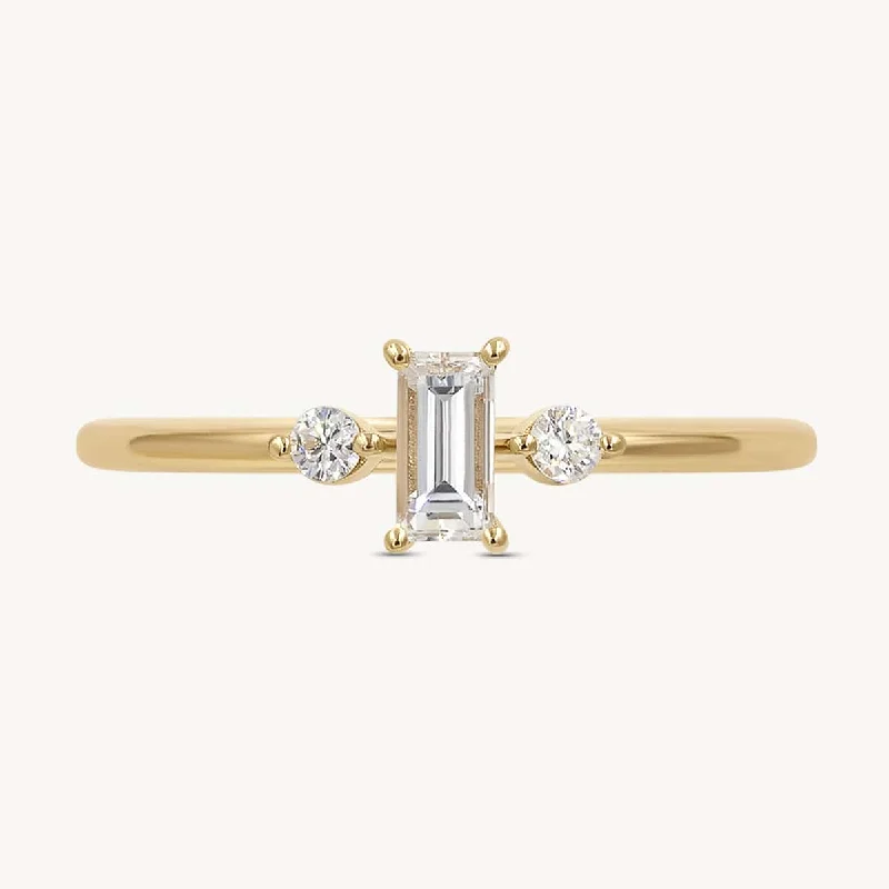 Modern Statement Jewelry For Bold Styling North South Baguette Trio Ring