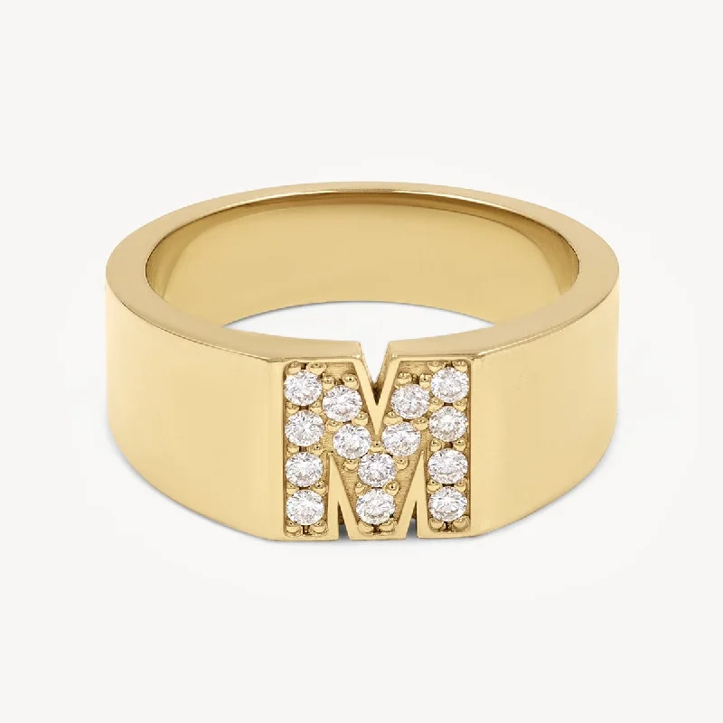 Shop Trending Jewelry With Exclusive Savings Pave Letter M Ring