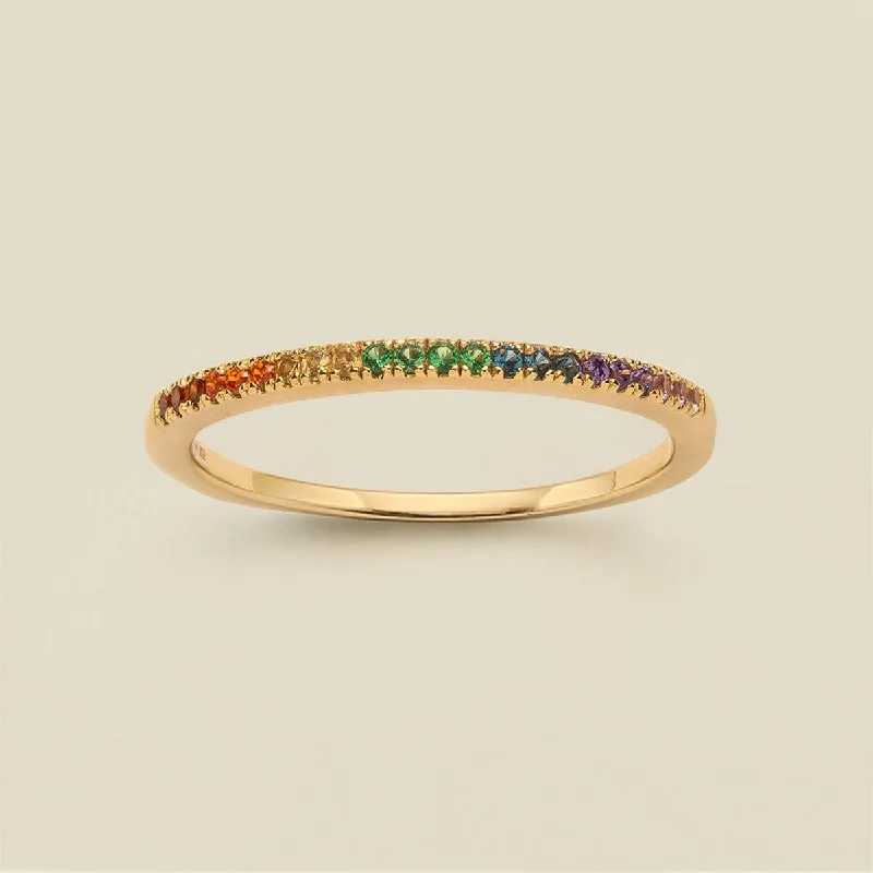 Versatile Layering Jewelry For Effortless Chic Rainbow Stacking Band Ring | Final Sale Versatile Layering Jewelry For Effortless Chic Rainbow Stacking Band Ring | Final Sale