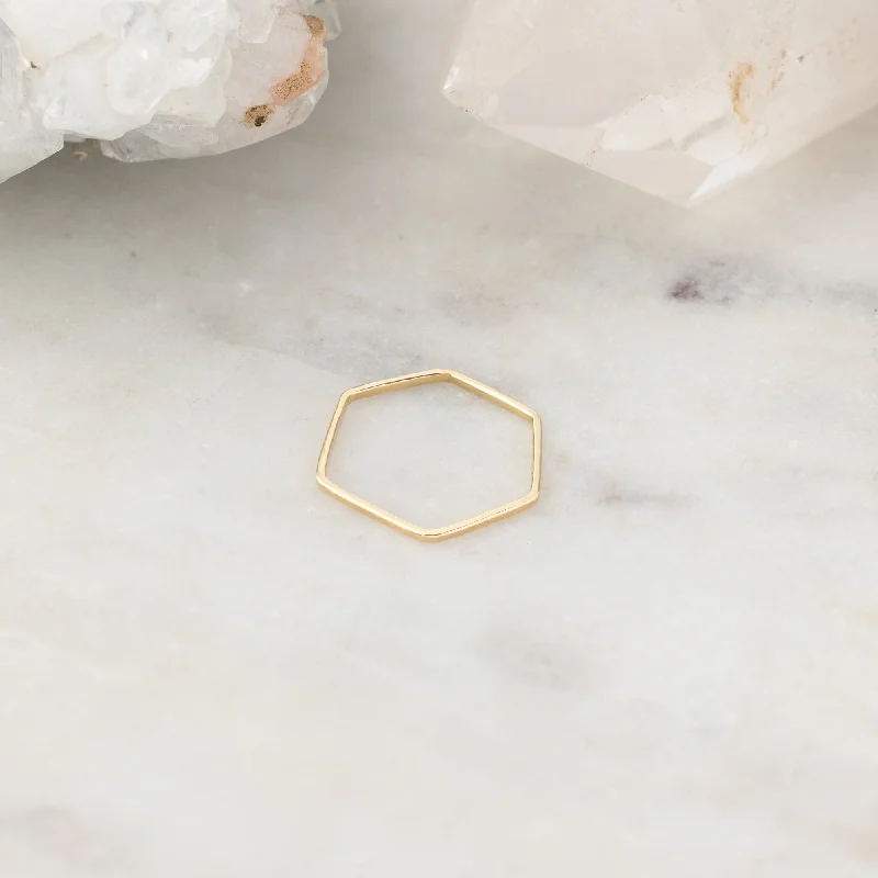 Bohemian-Inspired Jewelry For Free-Spirited Fashion The Hex Stacking Ring | Gold Filled Bohemian-Inspired Jewelry For Free-Spirited Fashion The Hex Stacking Ring | Gold Filled