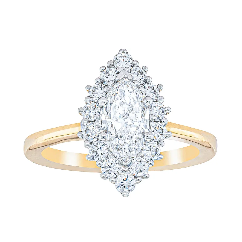 Affordable Luxury Jewelry For Every Occasion 18ct Yellow Gold .90ct Marquise Cut Diamond Belle Ring Affordable Luxury Jewelry For Every Occasion 18ct Yellow Gold .90ct Marquise Cut Diamond Belle Ring
