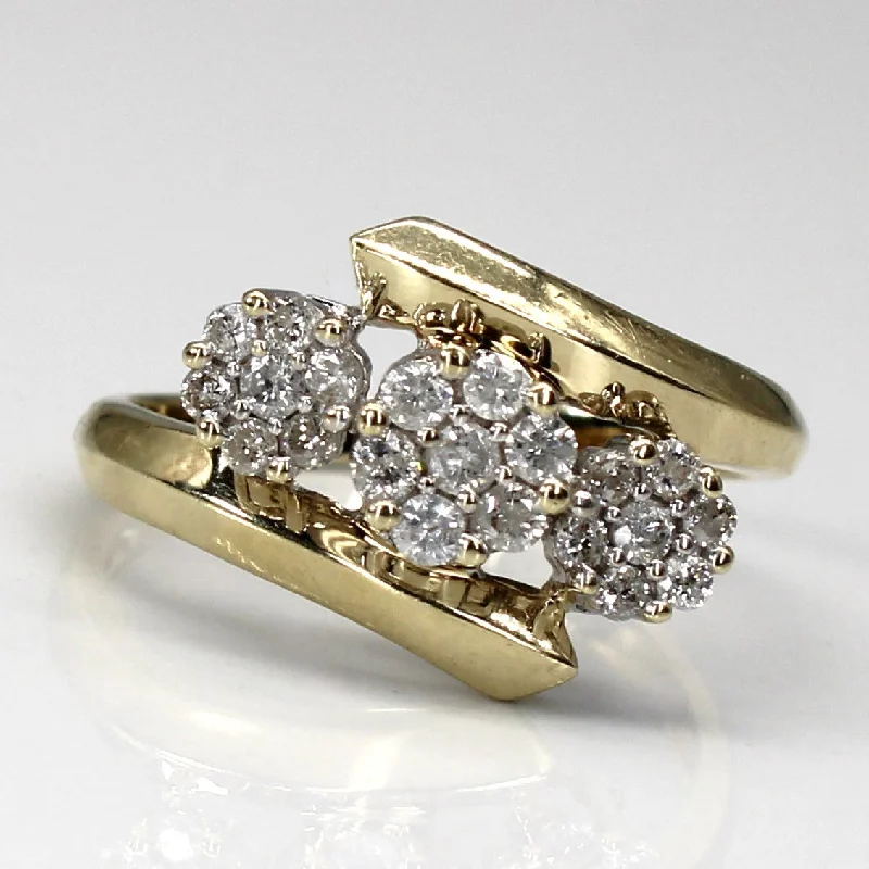 Exclusive Jewelry Offers – Shine For Less Bypass Cluster Diamond Ring | 0.40ctw | SZ 7.25 |