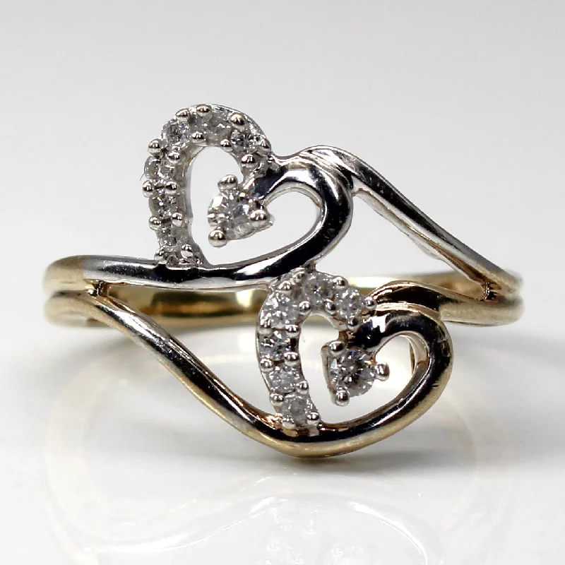 Shop Signature Jewelry Styles At Exclusive Prices Bypass Double Heart Diamond Ring | 0.16ctw | SZ 5.25 | Shop Signature Jewelry Styles At Exclusive Prices Bypass Double Heart Diamond Ring | 0.16ctw | SZ 5.25 |